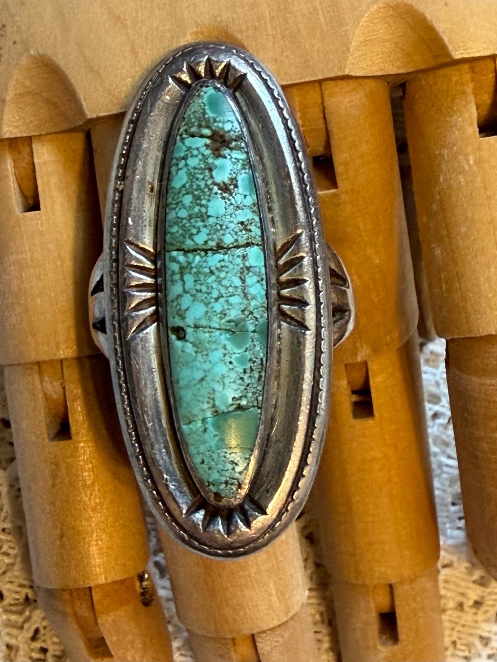 Vintage Sterling Silver Turquoise Southwestern Ring Size 7